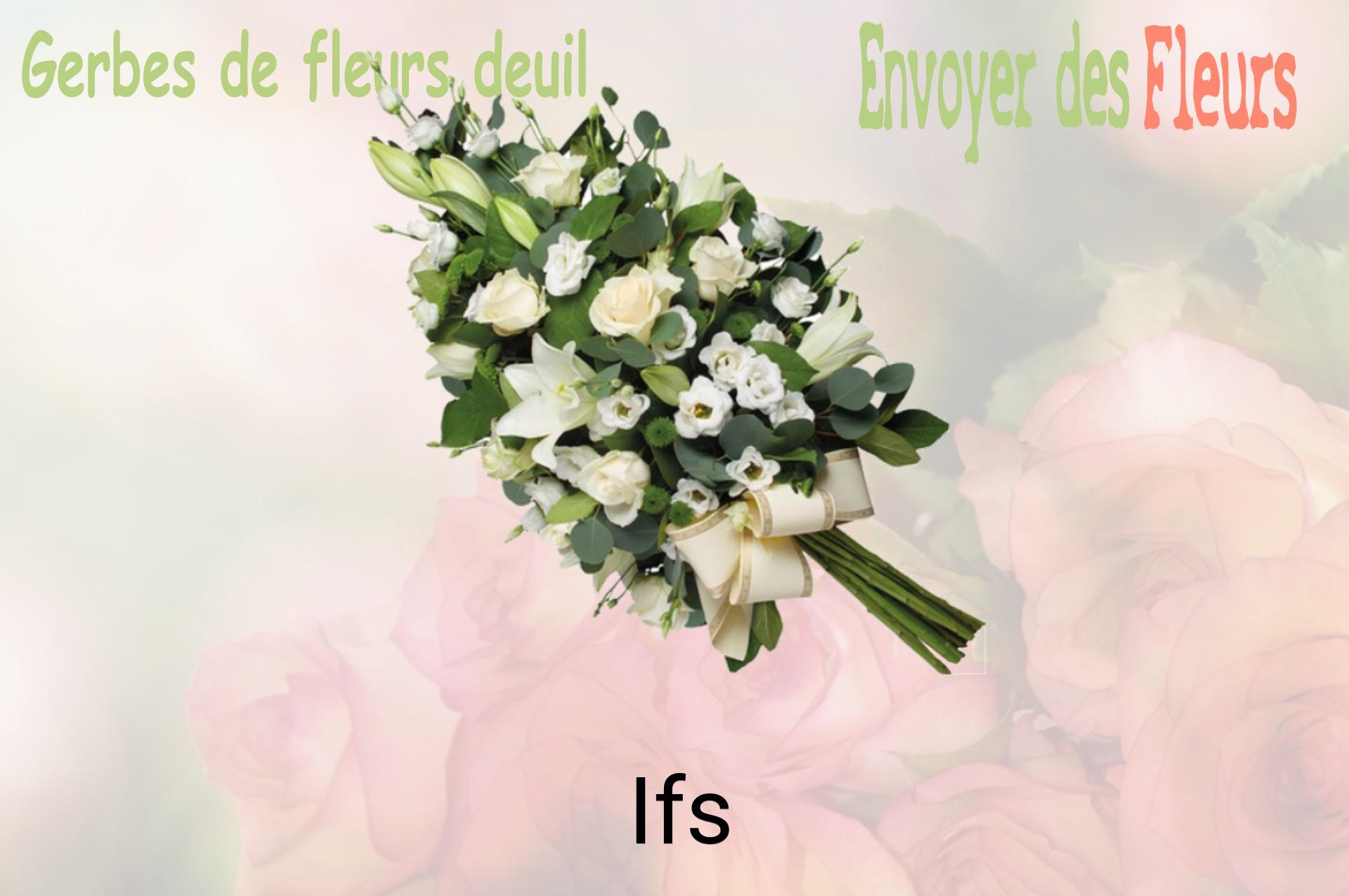 Gerbe de fleurs de deuil livrée à Ifs
